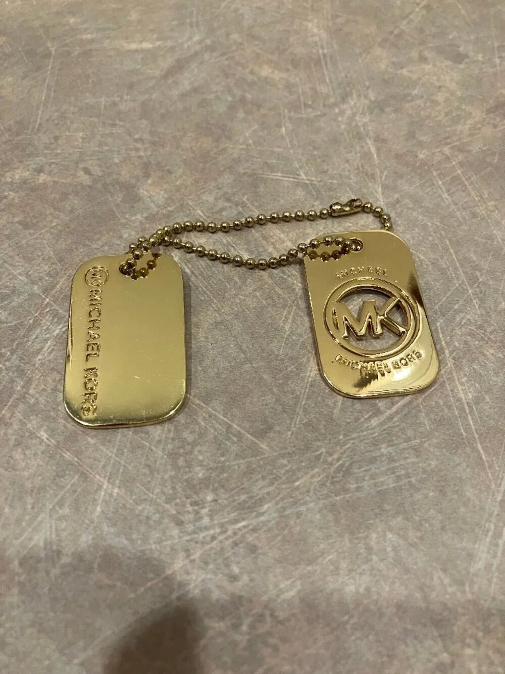 Gold Michael Kors Metal Bag Tag